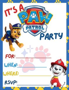 paw patrol birthday party printables are available for kids to use on their own walls