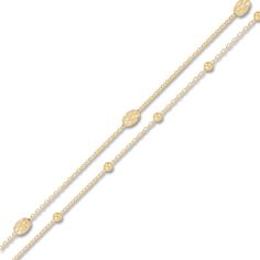 Add to your collection of Italian-made gold pieces with this perfectly layered lariat bead necklace. 14K yellow gold Polished beads are stationed along the double-length cable chain, continuing down the tassel 18-inch cable chain with lobster clasp From the Italia D'Oro collection Exclusively at Jared® Luxury Gold Lariat Necklace With Delicate Chain, Elegant Gold Necklace With Oval Beads, Elegant Necklaces With Oval Gold Beads, Yellow Gold Beaded Necklace With Polished Beads, Luxury Long Gold Beaded Necklace, Luxury Gold Station Necklace With Delicate Chain, Gold Multi-strand Jewelry With Spacer Beads, Yellow Gold Single Strand Lariat Necklace, Luxury Gold Necklaces With Polished Beads