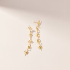 Euc Shooting Star Dangle Earrings From Nina Berenato In Yellow Gold. Sold As A Pair. Worn Once. This Earring Features Three Interlocked Stars That Dangle And Move When You Wear Them. The Earring Falls Right At The Jawline On Most. Each Earring Measures At 2.5 Inches Long. Star Dangle Earrings, Shooting Star, Shooting Stars, Earrings Color, Dangle Earrings, Yellow Gold, Women Jewelry, Stars, Yellow