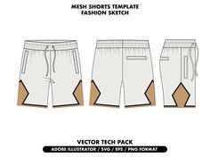 Mesh Shorts Design, Shorts Mockup, Shorts Technical Drawing, Streetwear Mesh Shorts, Mesh Shorts Mockup, Technical Nylon Activewear With Built-in Shorts, Mesh Shorts, Png Format, Mockup Design