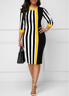 Color:Black;Size:S;Size:M;Size:L;Size:XL;Size:XXL;Package Contents:1 X Dress;Occasion:Other;Style:Bohemian; Long Sleeve Pencil Dress, Plus Size Elegant Dresses, Elegant Bodycon Dress, Bodycon Casual, Fashion Dresses Online, Bodycon Dress With Sleeves, Classy Work Outfits, Neck Bodycon Dress, Body Con Dress