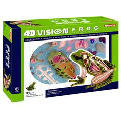 the 3d vision frog puzzle is in its box