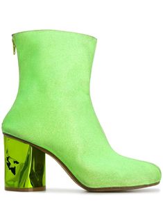 Maison Margiela crushed heel ankle boots - Green Gothic Shoes, Like Green, Knee Length Boots, Green Boots, Oversized Tote Bag, Leather Socks, Heel Ankle Boots, Doja Cat, Seafoam Green