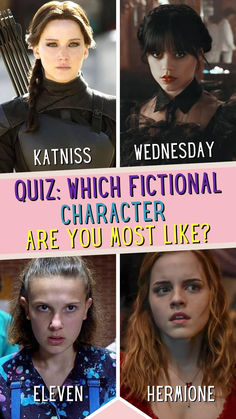 four different women with text that says quiz which fiction character are you most like?