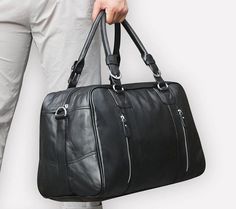 Black Duffle Bag Mens Rectangular Travel Bag For Business Trips With Zipper Closure, Rectangular Travel Bag For Business Trips, Modern Shoulder Bag With Zipper For Overnight Trips, Business Travel Bag With Zipper, Modern Shoulder Bag For Overnight Trips, Modern Weekender Shoulder Bag With Zipper, Modern Weekender Shoulder Bag With Zipper Closure, Modern Travel Bag With Zipper Pocket For Overnight Trips, Modern Travel Bag With Zipper For Overnight Trips