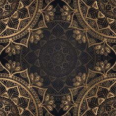 an intricate gold and black background