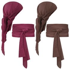 PRICES MAY VARY. Pirate Costume Set: you will receive 2 pieces of pirate head scarf and 2 pieces of pirate sash, both available in coffee and wine red color, is an ideal combination set for your Halloween party Size Details for Your Reference: the pirate bandana is about 132 x 83 x 83 cm/ 51.97 x 32.68 x 32.68 inches, and the pirate linen sash is about 144 x 10 cm/ 56.69 x 3.94 inches, long enough to wrap your waist 2 circles, one size fits most men and women Sturdy for Long Time Use: made of qu Pirate Head Scarf, Pirate Sash, Women Pirate, Pirate Costume Accessories, Pirate Hair, Pirate Bandana, Head Bandana, Pirate Cosplay, Female Pirate Costume