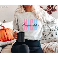 Respiratory NICU Nurse Sweatshirt, Respiratory Nurse Shirt, Pulmonary Care Nurse, Nursing School Student Graduation, RN Gifts, Future Nurse Physical Therapy Shirts, Fall Crewneck, Fall Sweaters For Women, Nurse Shirts, Therapy Gift, Retro Sweater, Physical Therapist