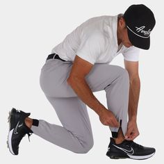 men's golf joggers 4-way Stretch Sports Joggers With Tapered Leg, 4-way Stretch Tapered Leg Joggers For Sports, Moisture-wicking Athleisure Bottoms For Golf, Functional Sports Joggers With Tapered Leg, Functional Tapered Leg Sports Joggers, Sporty 4-way Stretch Pants For Golf, Golf Joggers, Mens Golf, Pocket Design