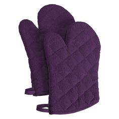 two oven mitts sitting on top of each other