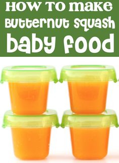 how to make butternut squash baby food with text overlay that reads, how to make butternut squash baby food