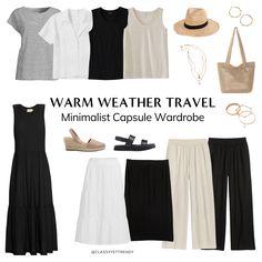 Family Vacation Capsule Wardrobe, Mexico Wardrobe Capsule, Black Travel Capsule Wardrobe, Caribbean Vacation Capsule Wardrobe, Capsule Wardrobe 2025 Summer, 15 Day Travel Wardrobe, Capsule Wardrobe Summer Outfits, Jamaica Capsule Wardrobe, Travel Capsule Summer Europe