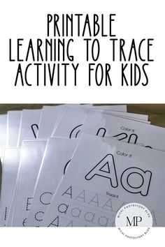 the printable learning to trace activity for kids is shown with black and white letters