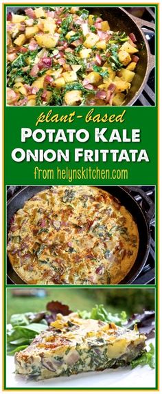 potato kale onion frittata is an easy and delicious side dish that can be made in less than 30 minutes