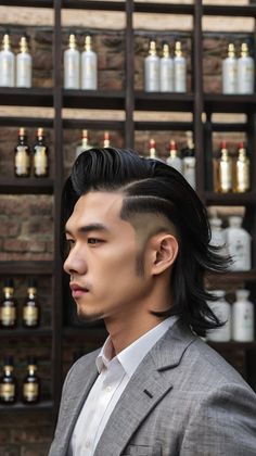 Discover the Best Asian Men Hairstyle Trends for Long Hair and Short Fade Looks Taper Fade Asian, Asian Hairstyles, Bouncy Hair