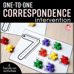 one - to - one correspondence game for the number seven with bears and cars on it