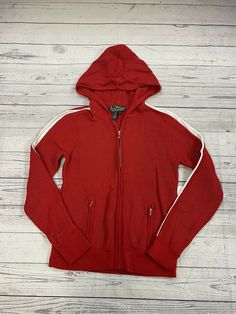 Ralph Lauren Active Red/White Hooded Zip Up Jacket Women’s Size Small. Condition is "New with tags" SEE PICS BS153/21K4LH1 Red Hoodie With Drawstring, Red Sporty Outerwear With Drawstring Hood, Sporty Red Outerwear With Drawstring Hood, Red Cotton Outerwear With Drawstring Hood, Red Sports Hooded Jacket With Drawstring Hood, Red Track Jacket With Drawstring Hood, Red Winter Track Jacket With Drawstring Hood, Red Hooded Track Jacket With Ribbed Cuffs, Sporty Red Hooded Jacket With Double-lined Hood