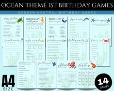 the ocean themed birthday games are great for any child's birthday party or baby shower