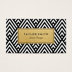 a black and white business card with gold foil on the bottom that reads glamour boutique