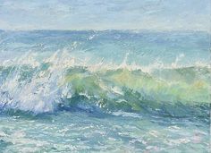 an oil painting of waves in the ocean