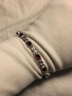 Garnet Bracelet, Red Jewelry, Red Bracelets