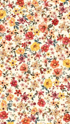 an image of a flowery pattern with many different colors and sizes on the surface