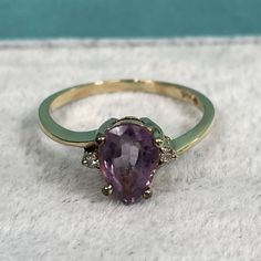 I just added a new item to eBay, 10K Amethyst and Diamond Ring, Yellow Gold, Estate, 1.5CT Pear Amethyst, Vintage! #eBay #eBaySeller Estate Jewelry For Sale, Antique Jewelry Rings, Amethyst And Diamond Ring, Purple Stones, Pear Cut, Yellow Gold Rings, Estate Jewelry, Rings Statement, Vintage Watches