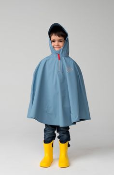 Cleverhood Kids' Rain Poncho - Cleverhood Poncho Outfit, Rain Cape, Capes For Kids, Raincoat Kids, Kids Rain, Rain Poncho, Recycled Polyester Fabric, Blue Gingham, Explore The World