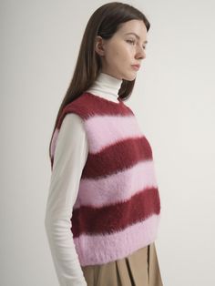 Composition : acrylic 55% + nylon 20% + wool 20% + alpaca 5%Color : Pink_freeCountry of Origin : Republic of Korea Knit Vest, Alpaca, Knitwear, Wool, Knitting, Clothes For Women, Pink, Clothes, Color