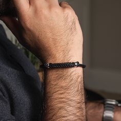 This leather bracelet features a unique hand-braided herringbone pattern and .925 sterling silver smooth beads. It is finished with a lobster claw clasp that provides both - convenince and security. Perfect for the minimalist at heart, who likes just the right elevated touch. It can be worn as a stand-alone bracelet or stacked. SHOW YOUR FOREVER LOVE - A piece of jewelry is the perfect birthday, anniversary, Christmas or Father's day gift for him. The leather will age gracefully putting a smile Bracelet For Him, Gift For Him Birthday, Age Gracefully, Gorgeous Leather, Braided Leather Bracelet, Mens Leather Bracelet, Perfect Gift For Him, Mens Leather, Leather Keychain