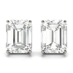 GIA Certified Emerald Cut Diamond Stud Earrings Clarity: SI1 Color: G-H Total weight of diamonds: .50 carat Available in friction back or screw back Emerald Cut Stud Earrings, Emerald Diamond Earrings, Unisex Earrings, Emerald Cut Diamond, Solitaire Studs, Diamond Education, Diamond Stud Earrings, Diamond Stud, Emerald Cut Diamonds