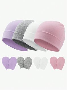 4sets Baby Hats And Mittens Infant Beanie Gloves NoScratch Set Newborn Hospital Hat For Boys Girls Multicolor    Polyester  Newborn Hat   Kids Accessories, size features are:Bust: ,Length: ,Sleeve Length: Baby Hat And Mittens, Newborn Hospital Hats, Girl Beanie, Baby Girl Accessories, Newborn Hospital, Newborn Hat, Cute Hats, Kids Hats, Newborn Girl