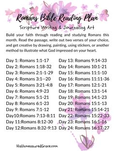 the daily bible reading plan with pink flowers