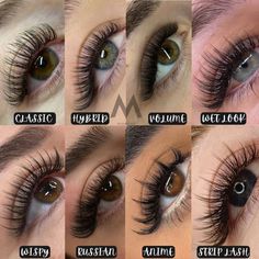 Different Lash Sets, Lash Sets With Color, Lash Extensions Styles Volume, Spiky Lash Extensions, Lashes Extensions Styles, Classic Eyelash Extensions Styles, Fox Eye Lash Extensions, Lash Extensions Ideas, Lash Extension Styles