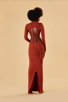 BEVERLY Dress in Auburn – Fumi The Label Contour Dress Outfits, Single Sleeve Dress, Wakandan Outfits, Fall Dinner Dress, Open Back Dress Casual, Formal Dress Accessories, Auburn Dress, Fashion Black Women, Triangle Dress