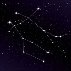 the zodiac sign sagiter is shown in the night sky