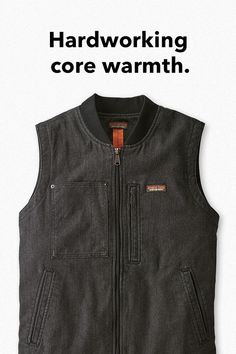 A dependable vest for unpredictable weather. We built our durable insulated work vest from breathable industrial hemp canvas. Mens Work Vest, Mens Vests Outdoor, Men’s Patagonia Vest Outfit, Lean Style, Work Truck Storage, Military Style Outdoor Vest Outerwear, Canvas Vest, Military Vest With Pockets For Hunting, Leather Backpack For Men