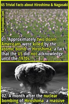 01. Approximately two dozen Americans were killed by the atomic bomb in Hiroshima, a fact that the US did not acknowledge until the 1970s. #hiroshima #nagasaki #japan #disaster #death #shocking #horror #ww2 #worldwar2 #secondworldwar Facts About Japan, Osaka Food, Hiroshima And Nagasaki, Hiroshima Nagasaki, Italy Nature, Nagasaki Japan, Creative Pregnancy Announcement, Life Sketch