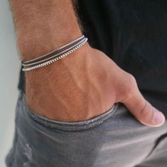 Men's Bracelet Men's Silver Bracelets Men's | Etsy Minimalist Silver Wristband For Everyday, Everyday Silver Minimalist Wristband, Minimalist Jubilee Bracelet For Father's Day, Minimalist Silver Bracelets For Father's Day, Silver Minimalist Wristband For Father's Day, Father's Day Silver Wristband, Cool Mens Bracelets, Mens Cuff Bracelets, Mens Chain Bracelet