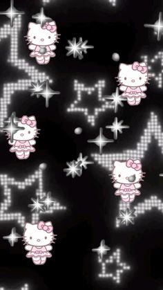 hello kitty wallpaper with stars and sparkles