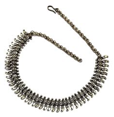 PRICES MAY VARY. Necklace choker Silver Oxidised Metal Finish Indian tribal Inspired necklaces for women. Single Line Oxidized Silver Chokers with Designer metal silver beads embellishments. Adds to the beauty over time. Look beautiful when you carry it either with high neck or deep neck. it goes pretty well with both the styles. You can wear it with traditional dresses like sarees, lehenga, suits sharara or gown, high neck tops, deep neckline tops. Suitable for any occasions and dresses & Occas Temple Jewelry Choker For Festivals, Silver Temple Jewelry Choker, Festive Silver Metal Choker, Silver Choker Jewelry For Festivals, Metal Tilla Jewelry For Festivals, Traditional Metal Choker Jewelry, Antique Silver Metal Necklaces For Ceremonial Occasions, Silver Festival Choker Jewelry, Silver Jewelry For Festivals