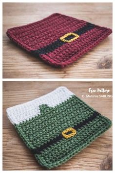 crocheted dishcloths with the letter o on them are shown in three different colors