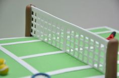 a close up view of a miniature soccer field