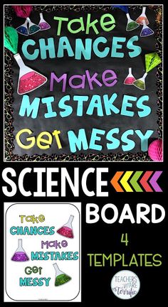 the science board has been made with chalk and markers