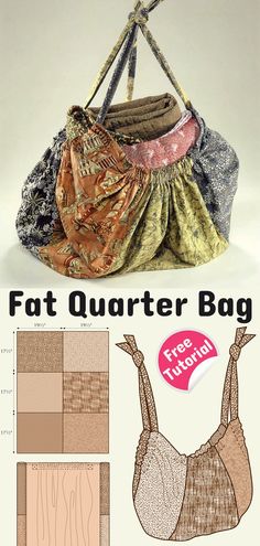 Fat Quarter Bag, Learning Techniques, Small Sewing Projects, Sewing Design, Bag Patterns To Sew