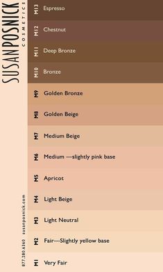 the shades of brown and beige are shown in this color chart for different types of paint