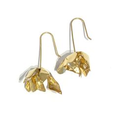 Flower drop earrings    choose from:  14k gold plated brass with gold vermeil posts  or  925 sterling silver    2" x 1"    made in vancouver Delicate Gold Tarnish-resistant Earrings, Tarnish Resistant Recycled Gold Drop Earrings, Tarnish-resistant Drop Earrings In Recycled Gold, Elegant Recycled Gold Earrings With Ear Wire, Elegant Gold Earrings In Recycled Gold, Gold Recycled Drop Earrings, Handmade Gold Sterling Silver Flower Earrings, Gold Brass Flower-shaped Earrings, Elegant Brass Flower Earrings Nickel Free