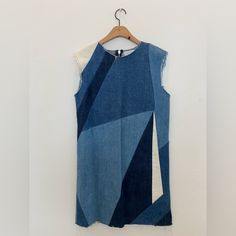 Worn Three Times Condition: Looks Brand New Size: M Spring Patchwork Denim Dress In Medium Wash, Spring Medium Wash Patchwork Denim Dress, Spring Patchwork Medium Wash Denim Dress, Blue Patchwork Casual Denim Dress, Casual Blue Denim Patchwork Dress, Blue Patchwork Denim Dress, Spring Denim Patchwork Dresses, Blue Denim Patchwork Dress, Denim Blue Patchwork Dress