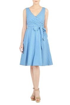 Belted Dresses, Pocket Dresses, Pleated Dresses, Dresses Cotton, Surplice Dress, Check Dress, Feminine Dress, Gingham Check