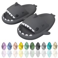 PRICES MAY VARY. 【Shark Sandals Slides】These shark sandals slides are made of high quality material, which is non-slip, soft and durable. high quality material has a strong grip, so you do not have to worry about slipping on slippery ground.And the design is very cute, the open toe design, like a shark mouth opening and closing when walking, it is very interesting. 【Classic Upgrade】These shark foam slides have been improved by the designers to make them rounder and fuller and more harmonious ove Shark Mouth Open, Shark Sandals, Foam Slides, Shark Mouth, Slides For Women, Xmas List, Stylish Boys, Kids Luggage, Toe Designs